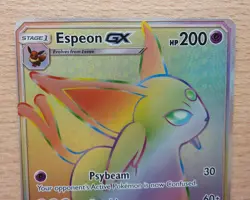 Espeon GX Sun & Moon Base Set 152/149 Pokemon Holo Secret Rare Rainbow NM - Image 2