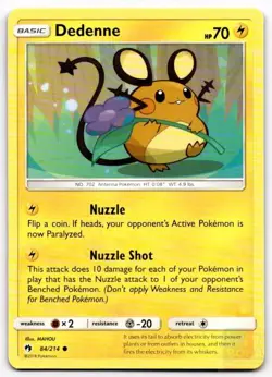 Dedenne 84/214 Common Lost Thunder Pokemon Near Mint - Image 1
