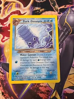 Dark Omanyte - 37/105 - Uncommon - Neo Destiny - NM - Pokemon - Image 1