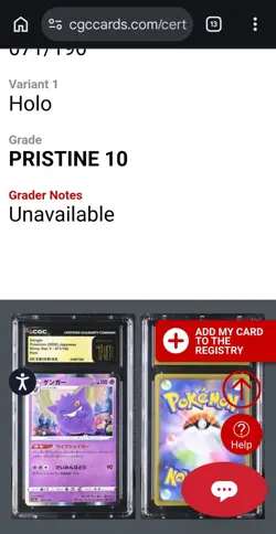 👻👻 Gengar Original Certified Pristine 10 Grade 071/190 Shiny Star Holo Pokemon - Image 3