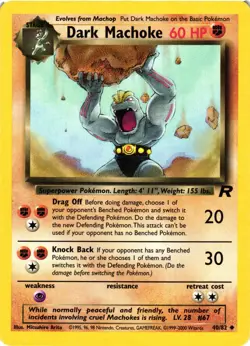Pokemon TCG Team Rocket Dark Machoke Unlimited Uncommon HP - Image 1