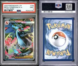 2025 POKEMON PHANTASMAL FLAMES EN PSA 9 MEGA CHARIZARD X EX FULL ART 109 - Image 3