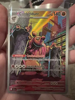 Pokemon TCG Conkeldurr 127/086 Sv: Black Bolt Illustration Rare Holo 140 HP - Image 1