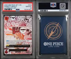 2025 ONE PIECE OP11 A FIST OF DIVINE SPEED ALT ART HONESTY IMPACT PSA 10 - Image 3