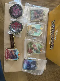 Disney Lorcana Promo Pin Lot of 8 With Chip And Dale Promo Box - Image 3