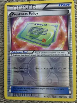Weakness Policy Trainer 142/160 XY Primal Clash REVERSE HOLO! Pokemon Card - Image 3