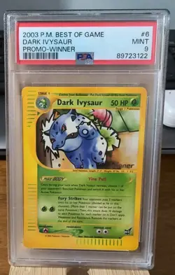 PSA 9 MINT Dark Ivysaur # 6 WINNER Best of Game PROMO Pokemon Card - Image 1