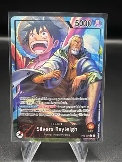 One Piece CCG: Silvers Rayleigh OP12-001 Alternate Art Leader Holo Foil NM - Image 1