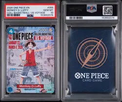 2026 ONE PIECE PROMOS COLLEGE BASKETBALL : US VOYAGE MONKEY D. LUFFY PSA 10 - Image 1