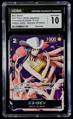 One Piece Card Game CGC 10 Nico Robin P-116 Saikyo Jump Promo Japanese - Image 1