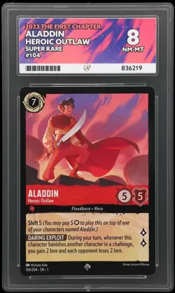 Disney Lorcana The First Chapter - Aladdin Heroic Outlaw - 104/204 - SR Ace 8 - Image 3