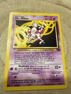 Pokemon TCG Jungle Set Mr. Mime 22/64 Non-Holo Card Rare LP Condition - Image 1
