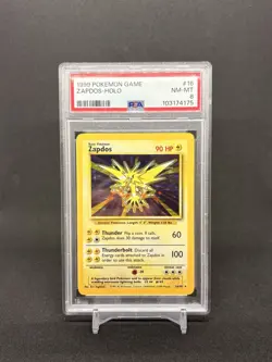 Pokemon TCG Zapdos Base Set 16/102 Holo Unlimited Holo Rare PSA 8 - Image 1