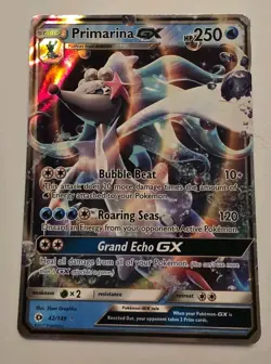 Pokemon Primarina GX 42/149 Ultra Rare Holo SM Base Set Pokemon Card - Image 1