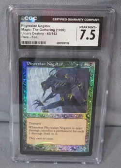 PHYREXIAN NEGATOR #65 Rare FOIL 1999 MTG Magic Urza’s Destiny CGC 7.5 NM+ - Image 1