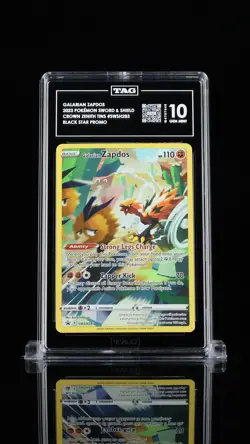 Galarian Zapdos Crown Zenith Black Star Promo SWSH283 Pokemon TAG 10 GEM MINT - Image 1