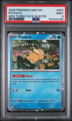 Pokemon TCG Psyduck - Promo ME: Mega Evolution Promo MEP Water Holo 007 PSA 9 - Image 1