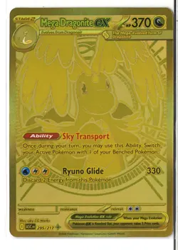 Pokemon TCG Mega Dragonite EX 295/217 🐉⚡ Gold Hyper Rare ✨ Near Mint – Ascended - Image 3