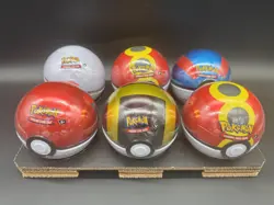 6 x Pokemon TCG Pokeball Tins - 18 Booster Packs Factory Sealed Costco BRAND NEW - Image 1