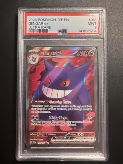 2024 POKEMON TEF EN-TEMPORAL FORCES 193 GENGAR EX ULTRA RARE PSA 9 MINT - Image 1