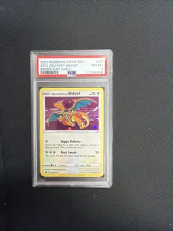 Pokemon Special Delivery Bidoof SWSH177 Promo Holo Sword & Shield PSA 8 - Image 1