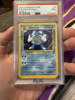 Poliwrath - Pokemon Base Set 2 #15 - Mint PSA 9 - Image 1
