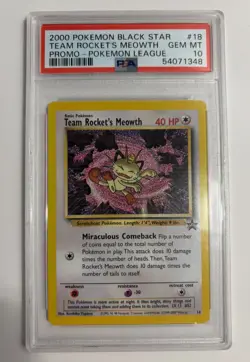 Pokemon 2000 Team Rocket's Meowth Black Star Promo PSA 10 - Image 3