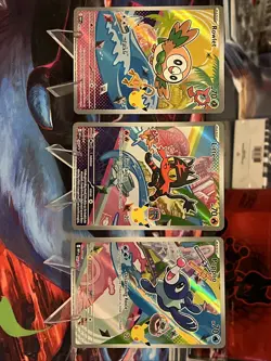 Pokemon First Partner Illustration collection | Gen 7 starters - Set of 3 - Image 1