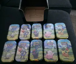 Pokemon Ascended Heroes MINI TINS Sealed 10x Tins 2 Complete Art Sets w/ display - Image 1