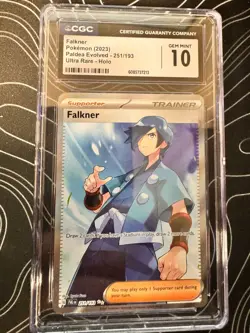 2023 POKEMON PAL EN-PALDEA EVOLVED ULTRA RARE #251 FALKNER CGC 10 - Image 1