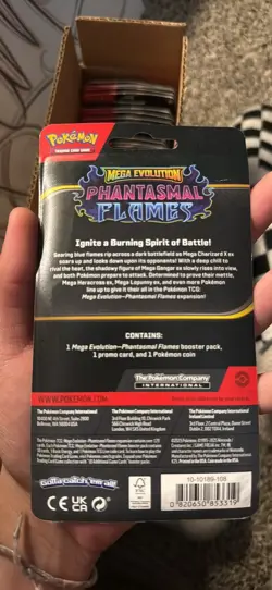 Pokemon Mega Evolution Phantasmal Flames Booster Pack Whimsicott Promo & Coin - Image 1