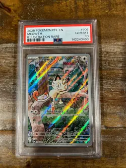 POKEMON 2025 Phantasmal Flames Illustration Rare MEOWTH #106 PSA 10 Gem Mint - Image 1