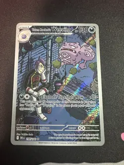 Team Rocket's Weezing 199/182 Illustration Rare Destined Rivals Pokemon NM - Image 1
