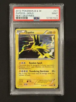 2012 Pokemon B&W Next Destinies -Zapdos-PSA 9 Mint Reverse Holo Rare 41/99 - Image 1