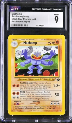 Machamp PokeMon League Black Star Promos 43 NM CGC 9 Vintage English Mint 2000 - Image 1