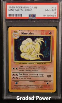 1999 Base Set Unlimited Ninetales PSA 8 HOLO (4094) 12/102 Pokemon - Image 1