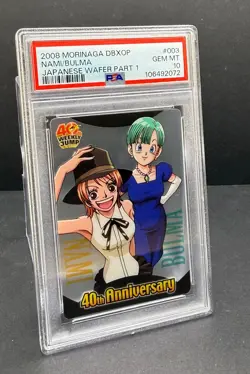 Nami Bulma 2008 Morinaga 40th Jump One Piece DBZ PSA 10 Gem Japanese Wafer Card - Image 2