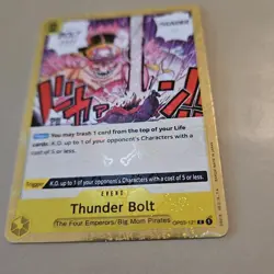 One Piece PRB-01 Pillars Of Strength Thunder Bolt Jolly Roger Rev Holo OP03-121 - Image 2