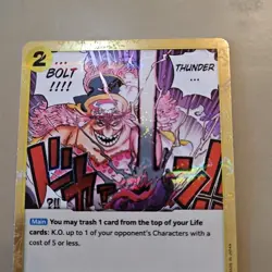 One Piece PRB-01 Pillars Of Strength Thunder Bolt Jolly Roger Rev Holo OP03-121 - Image 4