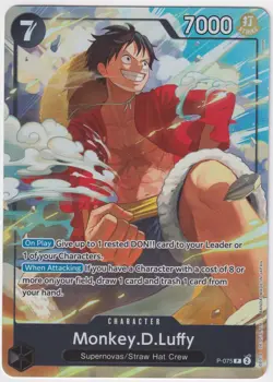Monkey D Luffy P-075 Promo Alt Art NM One Piece TCG English - Image 1
