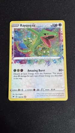 Pokemon TCG Rayquaza Vivid Voltage Holo Card 138/185 Rare - Image 1