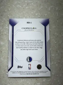 2026 Topps Collectors Kit - Cooper Flag Holo foil #NBA-6 Dallas Mavericks RC Nba - Image 2
