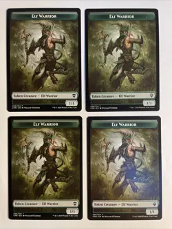 4x Mtg Commander Legends Elf Warrior Token NM/M Magic The Gathering - Image 1