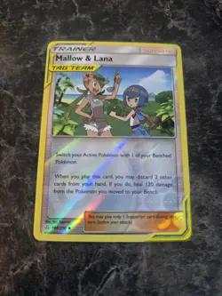 Pokemon TCG Mallow & Lana 198/236 Reverse Holo SM - Cosmic Eclipse NM Card - Image 1