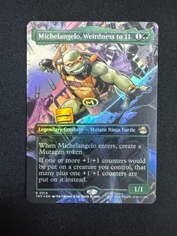 Michelangelo, Weirdness to 11 (BORDERLESS FOIL) - TMNT (Magic) NM - Image 1