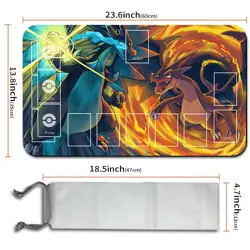 Pokemon Charizard Playmat With Zones + Free Bag Card Game Playmat of MTG TCG CCG - Image 2
