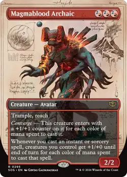 Magmablood Archaic (Borderless) [Secrets of Strixhaven] Foil Near Mint - Image 1