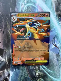 Pokemon TCG Mega Charizard Y Ex 030 Mega Evolution Black Star Promo - Image 1