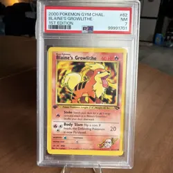 2000 POKEMON GYM CHALLENGE #62 BLAINE'S GROWLITHE PSA 7 - Image 1