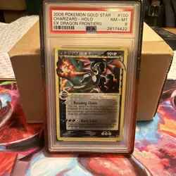 Pokemon Charizard Gold Star EX Dragon Frontiers Holo Ultra Rare #100 PSA 8 - Image 1